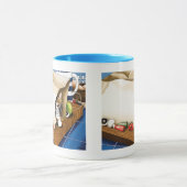 Lebensmittelgeschäft Papiertasche Katze Küche Blau Tasse (Zentrum)