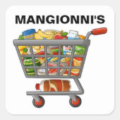 Lebensmittelgeschäft Quadratischer Aufkleber (Vorderseite)