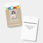 Lebensmittelgeschäft Supermarkt Mitarbeiter Foto I Ausweis (Vorder- & Rückseite)