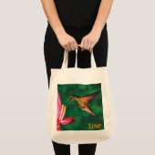 Lebensmittelgeschäft-Tasche "Liebe-Kolibri " Tragetasche (Vorderseite (Produkt))