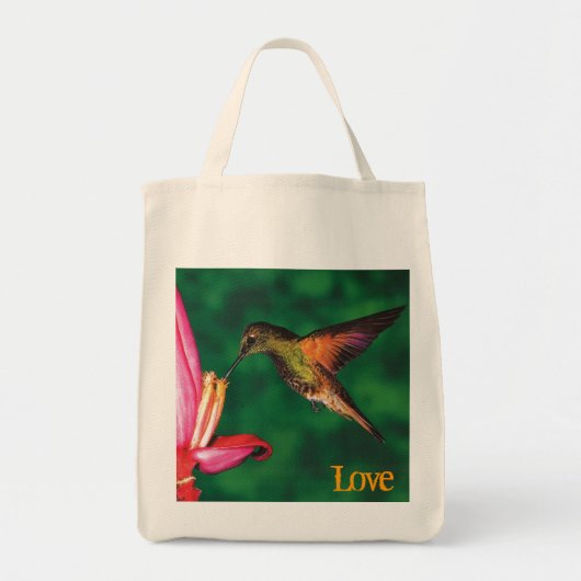 Lebensmittelgeschäft-Tasche "Liebe-Kolibri " Tragetasche (Vorne)