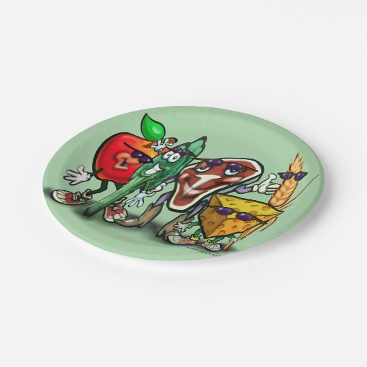 Lebensmittelgruppen Pappteller (Schrägansicht)