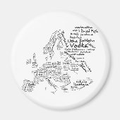 Lebensmittelkarte Europas Magnet (Vorne)