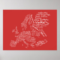Lebensmittelkarte Europas (rot)