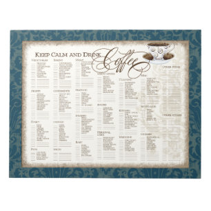 Lebensmittelkartentasche - Behalt Ruhe und Drink C Notizblock