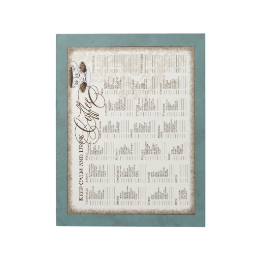 Lebensmittelkartentasche - Behalt Ruhe und Drink C Notizblock (Rotiert)