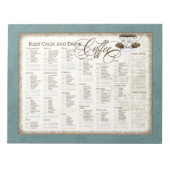 Lebensmittelkartentasche - Behalt Ruhe und Drink C Notizblock (Vorderseite)