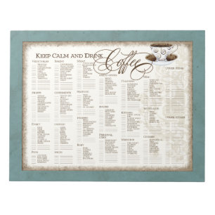 Lebensmittelkartentasche - Behalt Ruhe und Drink C Notizblock