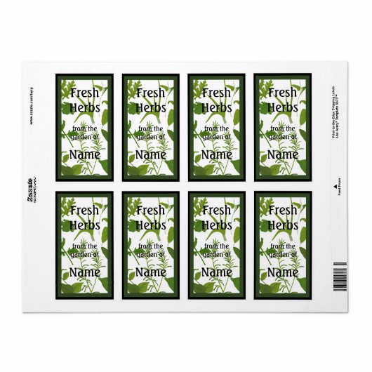 Lebensmittelkennzeichnung für frische Kräuter (Vorne)