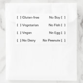 Lebensmittelkennzeichnung Rechteckiger Aufkleber (Tasche)