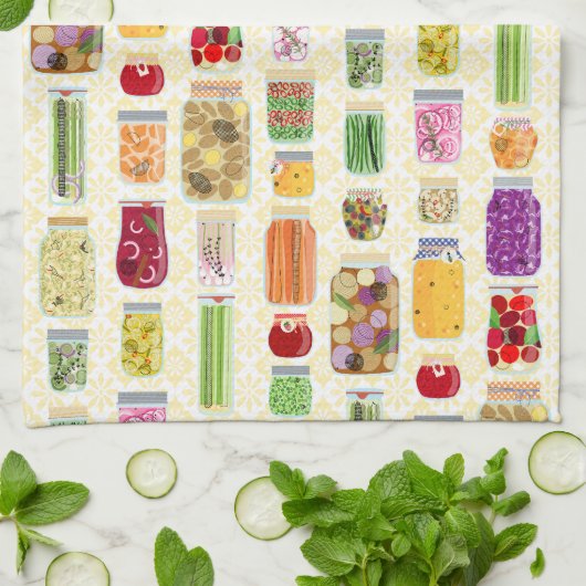 Lebensmittelkonserven - gelb geschirrtuch (Gefaltet)