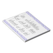 Lebensmittelliste Erinnerung mit Muster Lila Notizblock (angewinkelt)