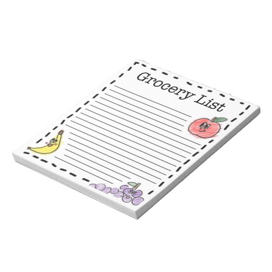 Lebensmittelliste für Obst Notizblock (Rotiert)