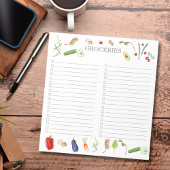 Lebensmittelliste für Wasserfarben Notizblock