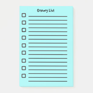 Lebensmittelliste Light Blue Sticky Notes 2. Aufla Post-it Klebezettel