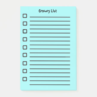 Lebensmittelliste Light Blue Sticky Notes 2. Aufla Post-it Klebezettel