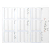 Lebensmittelliste Notepad Notizblock (Vorderseite)