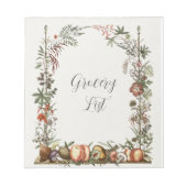 Lebensmittelliste Notepad Notizblock (Vorderseite)