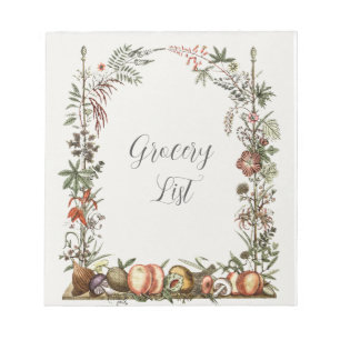 Lebensmittelliste Notepad Notizblock