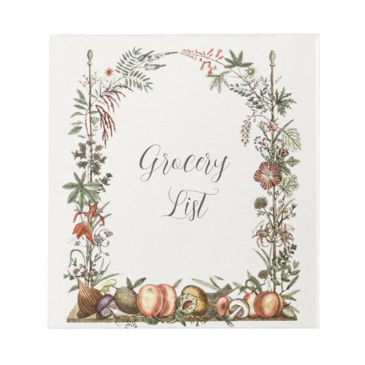 Lebensmittelliste Notepad Notizblock (Vorderseite)