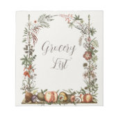 Lebensmittelliste Notizblock (Vorderseite)