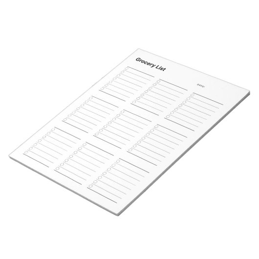 Lebensmittelliste Notizblock (angewinkelt)