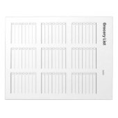 Lebensmittelliste Notizblock (Vorderseite)