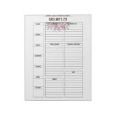 Lebensmittelliste Notizblock (Rotiert)