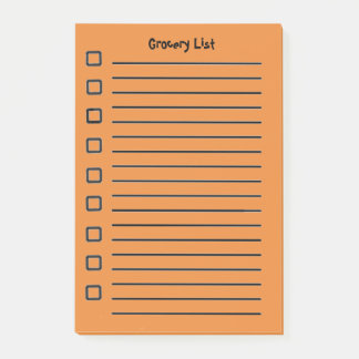 Lebensmittelliste Orange Sticky Notes 2. Ausgabe Post-it Klebezettel