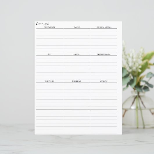 Lebensmittelliste Planner Seiten einfügen (Stehend Vorderseite)