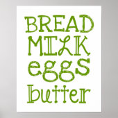 Lebensmittelliste Poster (Vorne)