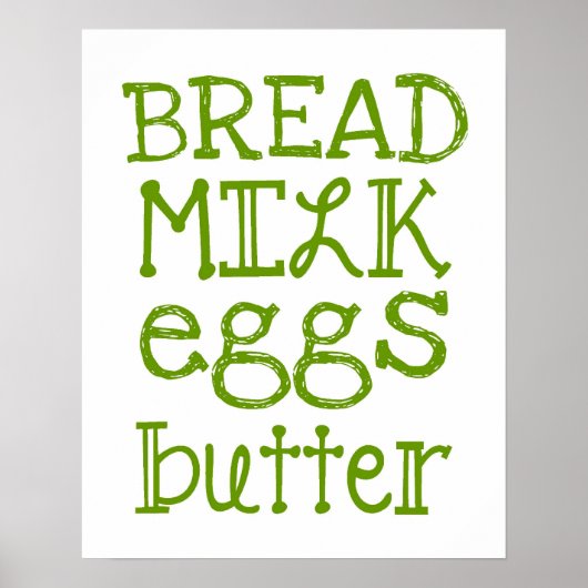 Lebensmittelliste Poster (Vorne)