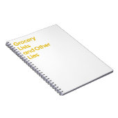 Lebensmittelliste und anderes Liedbuch Notizblock (Rechte Seite)