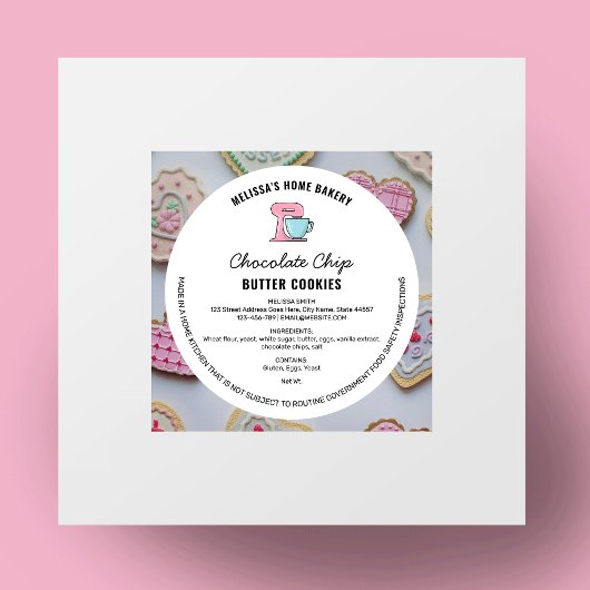 Lebensmittellizenzzeichen für moderne Bäckereien Runder Aufkleber