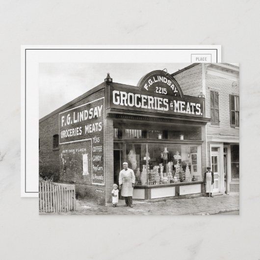 Lebensmittelmarkt, 1916 postkarte (Vorne/Hinten)