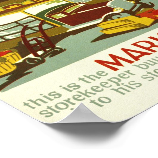 Lebensmittelmarkt... Vintages US-Poster Poster (Ecke)