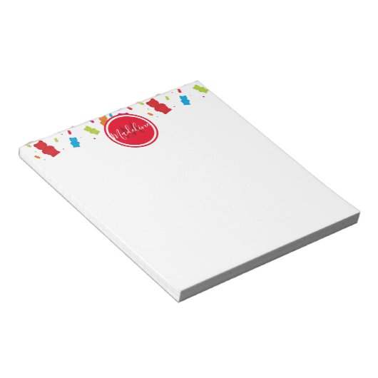 Lebensmittelmonogramm für Gummibären Notizblock (angewinkelt)