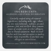 Lebensmittelsicherheit Allergene Artisan Handmade  Quadratischer Aufkleber (Vorderseite)