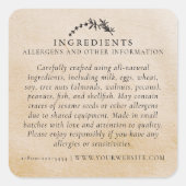 Lebensmittelsicherheit Allergens Kraft Leaf Handge Quadratischer Aufkleber (Vorderseite)