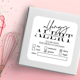 Lebensmittelsicherheitsallergie Warnhinweis Minima Quadratischer Aufkleber