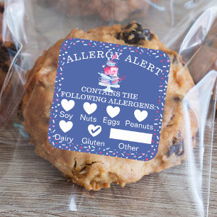 Lebensmittelsicherheitsallergie - Warnspülung für Quadratischer Aufkleber