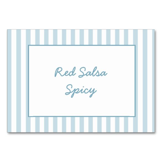 Lebensmittelstation signieren Blue Strip Beach Geb Tischnummer (Vorderseite)