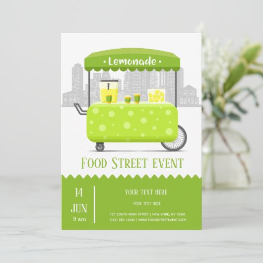 LebensmittelstraßenLimonade Einladung (Stehend Vorderseite)