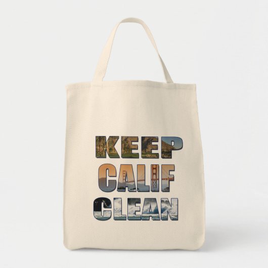 Lebensmitteltasche "Behalt Calif Clean" Tragetasche (Vorne)
