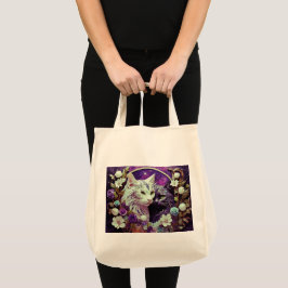 Lebensmitteltasche mit Kat-Illustration Tragetasche