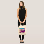 Lebensmitteltasche mit Kat-Illustration Tragetasche (Vorderseite (Model))