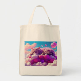 Lebensmitteltasche mit Kat-Illustration Tragetasche