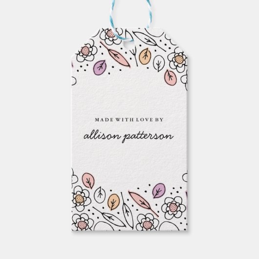 Lebensmittelverpackungen Florals & Blätter Geschen Geschenkanhänger (Vorderseite)