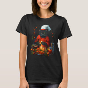 Lebensmittelwissenschaftler Weihnachtskatze Koch K T-Shirt