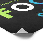 Lebensmittelzeichen für blaue und grüne Mustache Poster (Ecke)